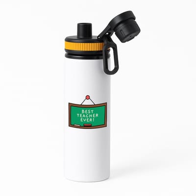Hacebo® - best teacher ever waterfles met draaidop oranje - Docent - meesters of juffen - leraren - verjaardag - afscheidscadeau - geschenk - kado - water fles - 850ML