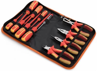 Gereedschapset 12-Delig – Tangenset – Schroevendraaierset – Schroevendraaiers & Tangen – Geïsoleerd Tot 1000 V – Stevige Case met Rits – Veilig & Professioneel