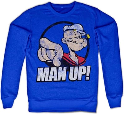 Popeye Sweater/trui -S- Man Up! Blauw
