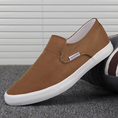 Nieuwe Lente Herenschoenen Koreaanse Stijl Veelzijdig Modetrend Casual Heren Canvas Schoenen Platte Lage Top Schoenen Heren 42 brown