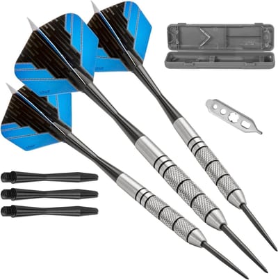 Stalen Darts - Pijltjes Set - Precisie Werpen - 90% Tungsten - 23 Gram - Zwart