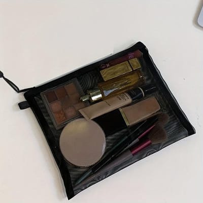 Toiletartikelen Was Make-up Tassen Zwart Transparant Mesh Make-up Etui Organizer Opbergzakje Vrouwen Reis Cosmetische Tas Casual Rits M