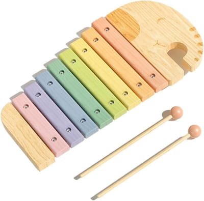 Achttonig Xylofoon - Muziekinstrument Kinderen - Muziek Ontdekken - Fijn Gepolijste Randen - 43 cm - Multicolor