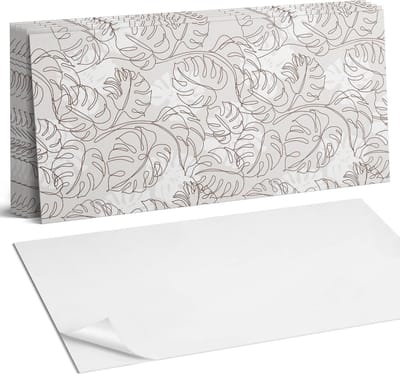 Coloray Plaktegels - Lijnbladpatroon Wandtegel Zelfklevend - 60 cm x 30 cm - Beige Plaktegels - 6 stuks - Rechthoek PVC Tegels - Plaktegels Keuken - Zelfklevende Vloertegels Badkamer - Vinyl Tegels Zelfklevend - Zelfklevende Wandtegels