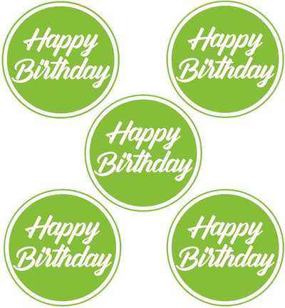 Bierviltjes/onderzetters Happy Birthday - 30x stuks - groen - D10 cm - Verjaardag versiering