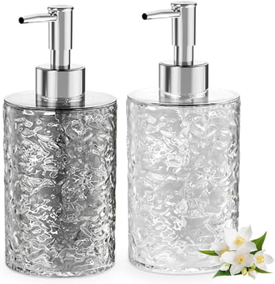 2 stuks plastic zeepdispenser, 400 ml afwasmiddel dispenser, lege hervulbare plastic lotion pompflesjes voor keuken, badkamer, handzeep, afwasmiddel