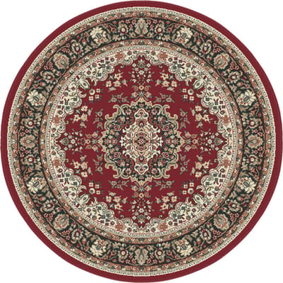 Klassiek Rood Oosters Rond Vloerkleed – Nain Medaillon Collectie - Traditioneel Vintage Tapijt- 160 CM Ø