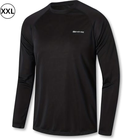Livano Rash Guard - Surf Shirt - Zwemkleding - UV Beschermende Kleding - Voor Zwemmen - Surfen - Duiken - Zwart - Maat XXL