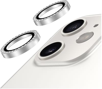 AVY Camera Lens Protector Rings | Geschikt voor Apple iPhone 12 / 12 Mini / 11 | Camera Lens Protector Glas | Schokbestendig | Krasbestendig | met Applicator | Diamant Zilver