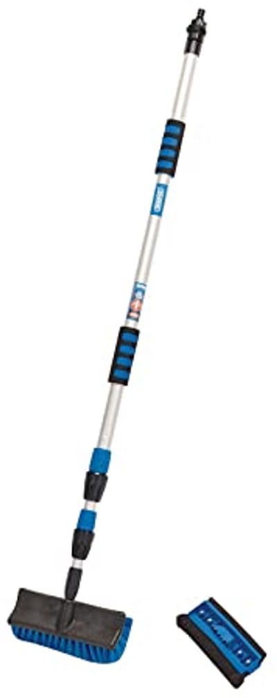 Telescopische Wasborstel 3 m - 2 Stuks, Blauw en Zwart