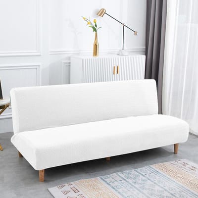 Nieuwe Jacquard Stof Armless Sofa Bed Cover Sofa Opvouwbare Sofa Bed Hoezen Stretch Protector Elastische Bank Futon Hoes S Size
