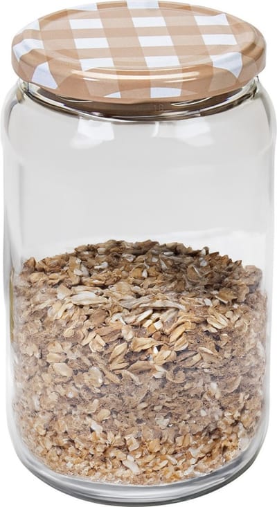 Hega Hogar Weckpot/voorraadpot Classico - 750 ml - kunststof - draaideksel - beige - D8 x H14 cm