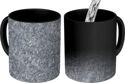 Magische Mok - Foto op Warmte Mokken - Koffiemok - Graniet - Steen - Patroon - Design - Grijs - Magic Mok - Beker - 350 ML - Theemok