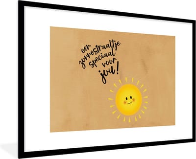 Fotolijst incl. Poster - Sterkte - Quotes - Zon - 120x80 cm - Posterlijst