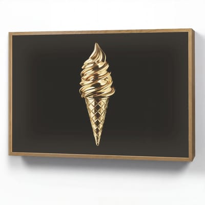 Wandlamp 90x60 cm - Oplaadbaar - Ijs - Goud - Zwart - Eten - Wandlampen binnen woonkamer - Slaapkamer lamp - Decoratieve nachtlamp - Vloerlamp draadloos