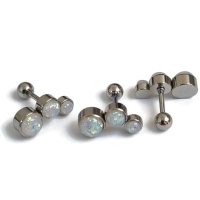 Aramat Jewels | Piercings | Opvallende Opaal Chirurgisch Stalen Helix Piercing | | | |14mm | Staal | Volwassenen | Verkleurd niet