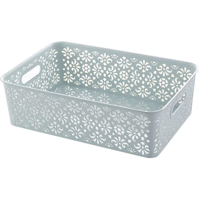 Panier d'organisation multifonction ajouré, boîte de rangement de grande capacité pour bureau gray
