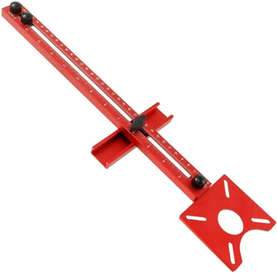 Router Freesgroefhouder - Frees Sjabloon - Houtbewerking Precisie - 180° Draaibaar - 400 mm - Rood