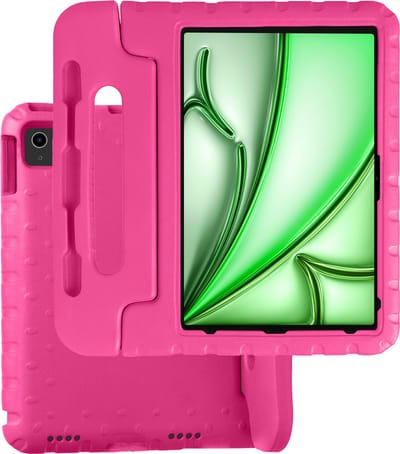 Hoesje Geschikt voor Apple iPad Air 6 (2024) - 13 inch - 6e Generatie - M2 - Kinderhoes Shockproof Bumper - Kidsproof Case - Tablet Hoes - Kinder Hoes Cover - Roze