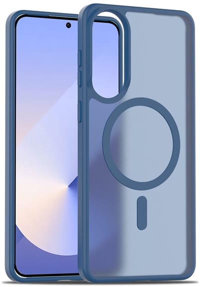 Lunso Geschikt voor Samsung Galaxy S25 Edge slank backcover hoesje met magnetisch ondersteuning - Blauw