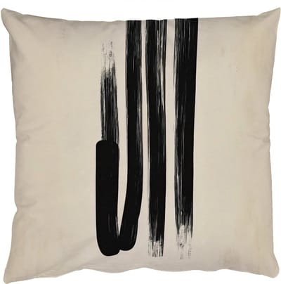 Sierkussens - Kussentjes Woonkamer - 50x50 cm - Penseelstreken - Verticaal - Zwart