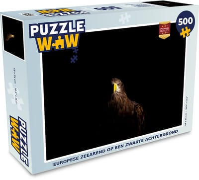 Puzzel Europese zeearend op een zwarte achtergrond - Legpuzzel - Puzzel 500 stukjes