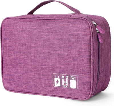 Organizer Tas voor Elektronica - 2 Lagen - Violet - Perfect voor Reizen - SnelShoppen