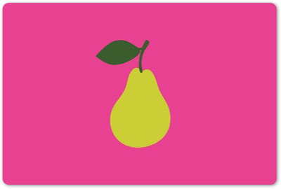 Placemats 45x30 cm - Placemat kunststof - 1 stuk - Illustratie - Fruit - Peer - Groen - Borden onderleggers - Decoratie voor op tafel - Keuken tafeldecoratie accessoires - Vinyl onderlegger - Tafelversiering
