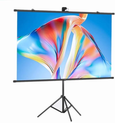 Projectiescherm met Standaard - Draagbaar Scherm - Thuisbioscoop Creëren - Hoogte Verstelbaar - 60 inch 4:3 - Zwart