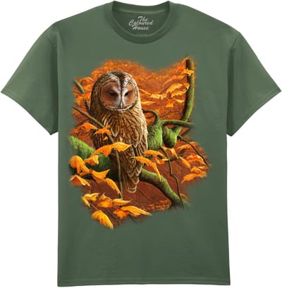 Bosuil Uilen Autumn Tawny Owl The Coloured House T-shirt S