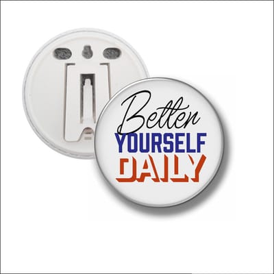 Button Met Clip 58 MM - Better Yourself Daily