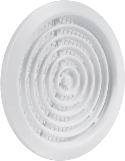 Ventilatie Rooster - Deur Rooster - Luchtcirculatie Verbeteren - Met Insectennet - 80 mm - Wit