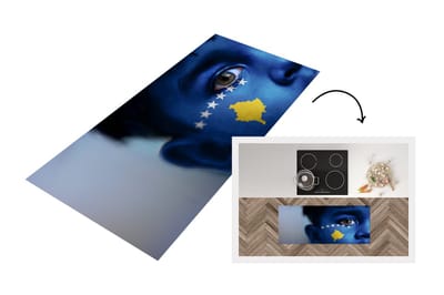 Keukenloper - Loper keuken - Vlag van Kosovo - 120x50 cm - Keukenloper vinyl