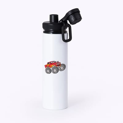Hacebo® - Monstertruck waterfles met draaidop zwart - Auto - Autoliefhebbers - Autosport - motorsport - water fles - 850ML