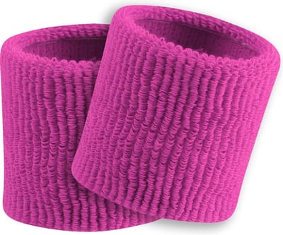 TCK - Polsbanden - Badstof - Diverse Sporten - Volwassenen - Terry - Standard Weight - 8 cm - Paar - Fuchsiaroze - One Size