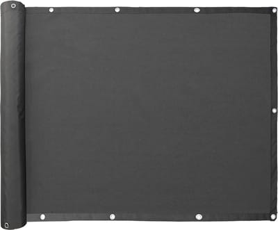 Balkonscherm, Inkijkbescherming, Balkonspanningen, 0,75 x 3 m, UV-bescherming, Balkon Inkijkbescherming, Waterdicht Polyester, voor Balkon, Tuin Buiten, Antraciet