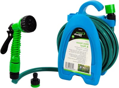 Tuinslang met haspel - Kleine tuin slang - Balkon bewatering - UV bestendige slang - 10 meter - Groen