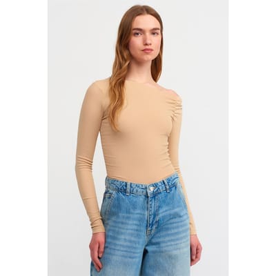 Slim Fit Asymmetrische Kraag Blouse