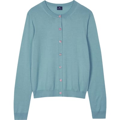 Paul Smith Knitted Cardigan Button Thru Petrol Blue Maat: S | Cardigans Outlet | Dames | Blauw