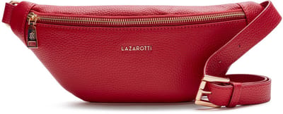 Lazarotti Leren Gordeltas Schoudertas Bologna Leather Belt Bag Red Rood