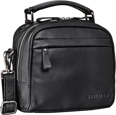 Leren Schoudertas Klein Unisex Vintage Crossbody Tas met Handvat voor Tablet DIN A5