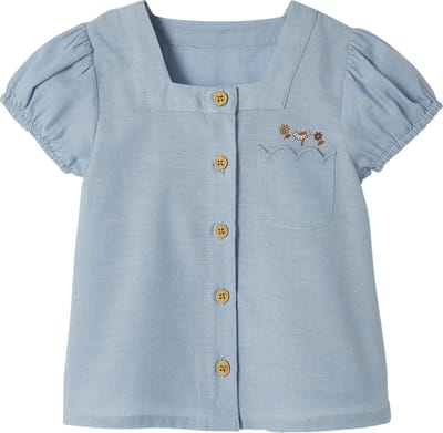 Vertbaudet Set bloemetjesblouse en korte broek baby