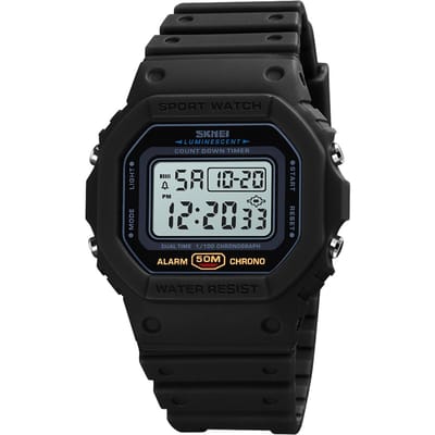 Heren Digitaal Sporthorloge SKMEI Klassiek Waterdicht Sporthorloge met Alarm Stopwatch Countdown LED zwart/wit