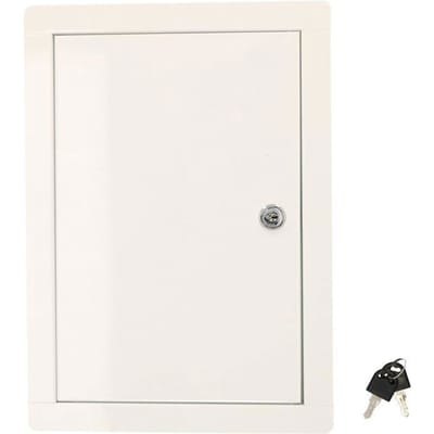 KOTARBAU® Inspectieklep, Inspectiedeur, Verzinkt Staal, 30x20 cm, Wit, Inspectieluik met Slot, en 2 Sleutels, Onderhoudsklep, Poedergecoat, Toegangspaneel, Revisiedeur