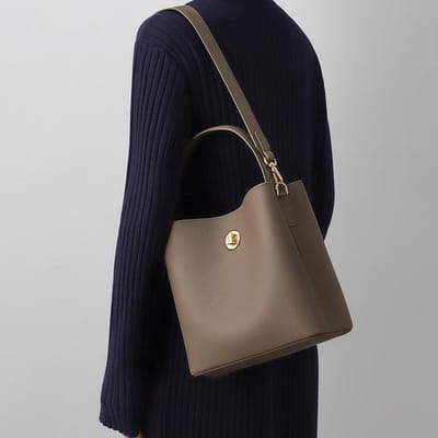 Tassen voor Dames in Herfst en Winter Dit Jaar Nieuw Veelzijdige Eén-schouder Emmer Tas High-end Werk Tas voor Dagelijks Gebruik gray