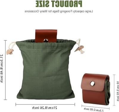 Bushcraft-uitrusting voor het verzamelen van voedsel, paddenstoelen en wildplukken, opvouwbare tas met trekkoord en gesp, ideaal voor wandelaars en natuurliefhebbers