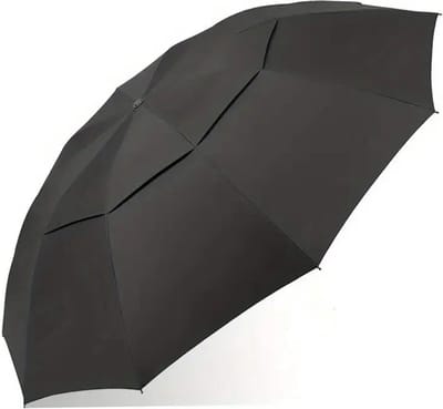 Bovista Moderne Golf Paraplu - Stormparaplu - Opvouwbaar - Windproof - Stormproef - UV Bescherming - Umbrella - Draagbaar - Zwart