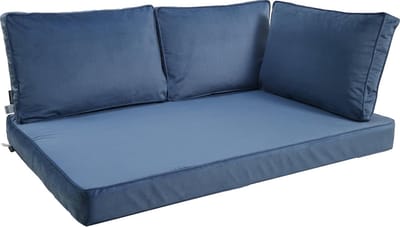 Madison - Loungekussen - Tuinkussen - Palletkussen - Rugkussen - 4-delig - 120 x 80cm - Velvet Blauw