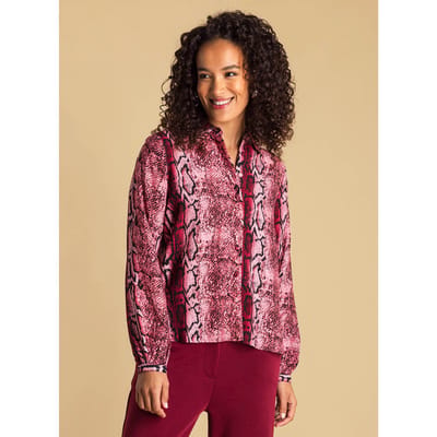 IVY BEAU Alisha Tops - Dark Red/Multicolour - maat 36