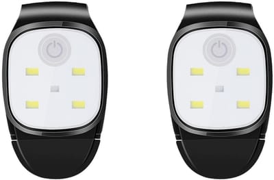 EXCITAT 2 stuks dagrijverlichting - LED-clip-on hoofdlampen - USB oplaadbaar - Reflecterend ontwerp - 4 lichtstanden - Geschikt voor hardlopen, joggen, kamperen, wandelen en bergbeklimmen